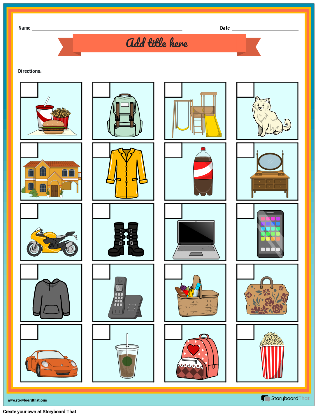 Goods and Services Sorting Worksheet
