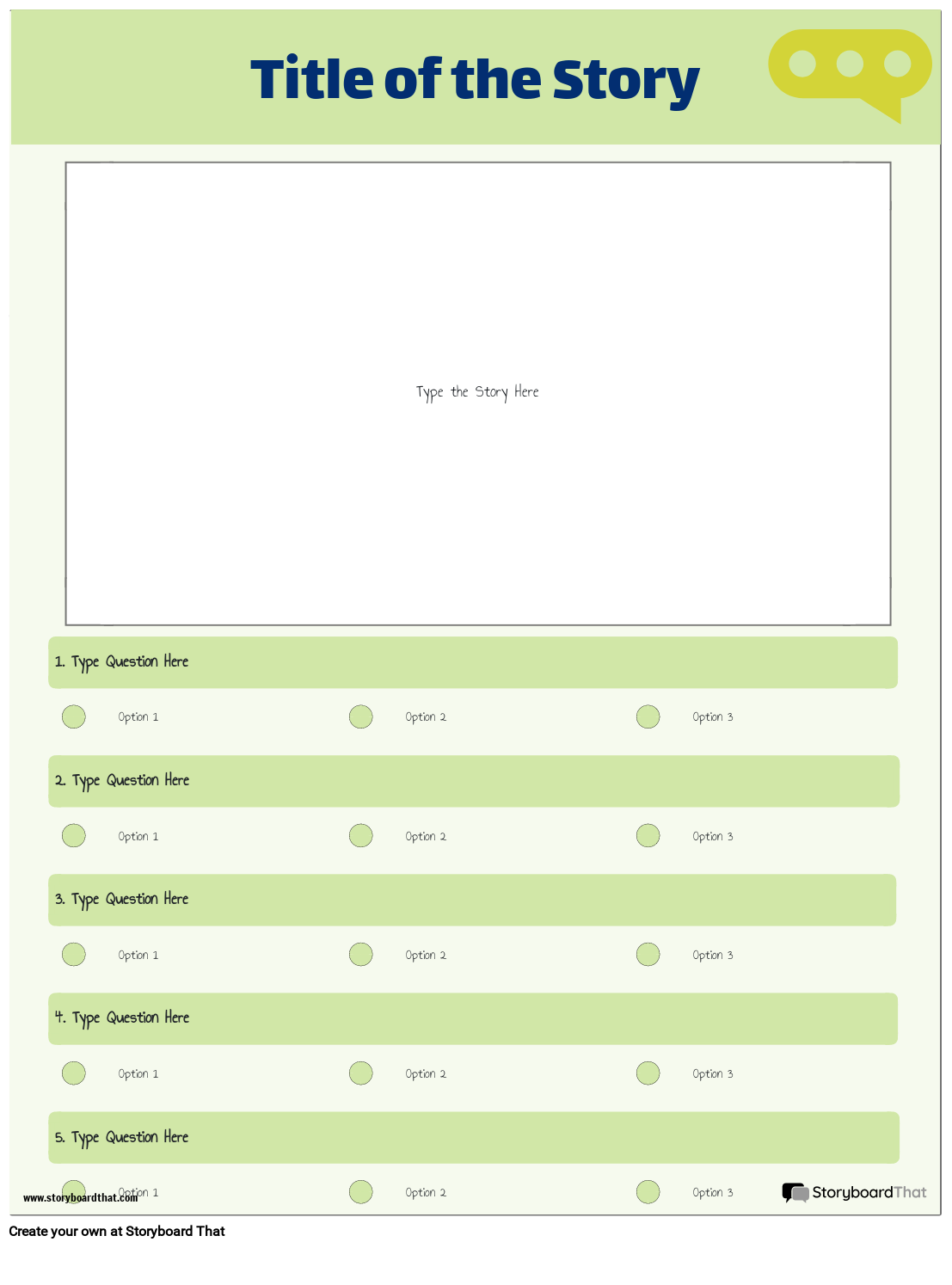 Green Reading Comprehension Worksheet