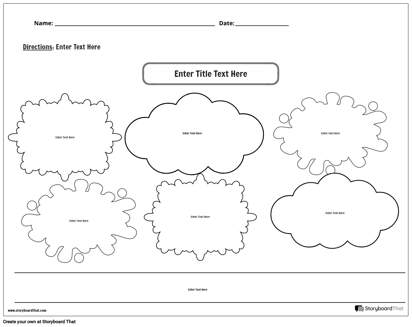 Poetry Worksheet Guide with Simple Cloudy Shapes