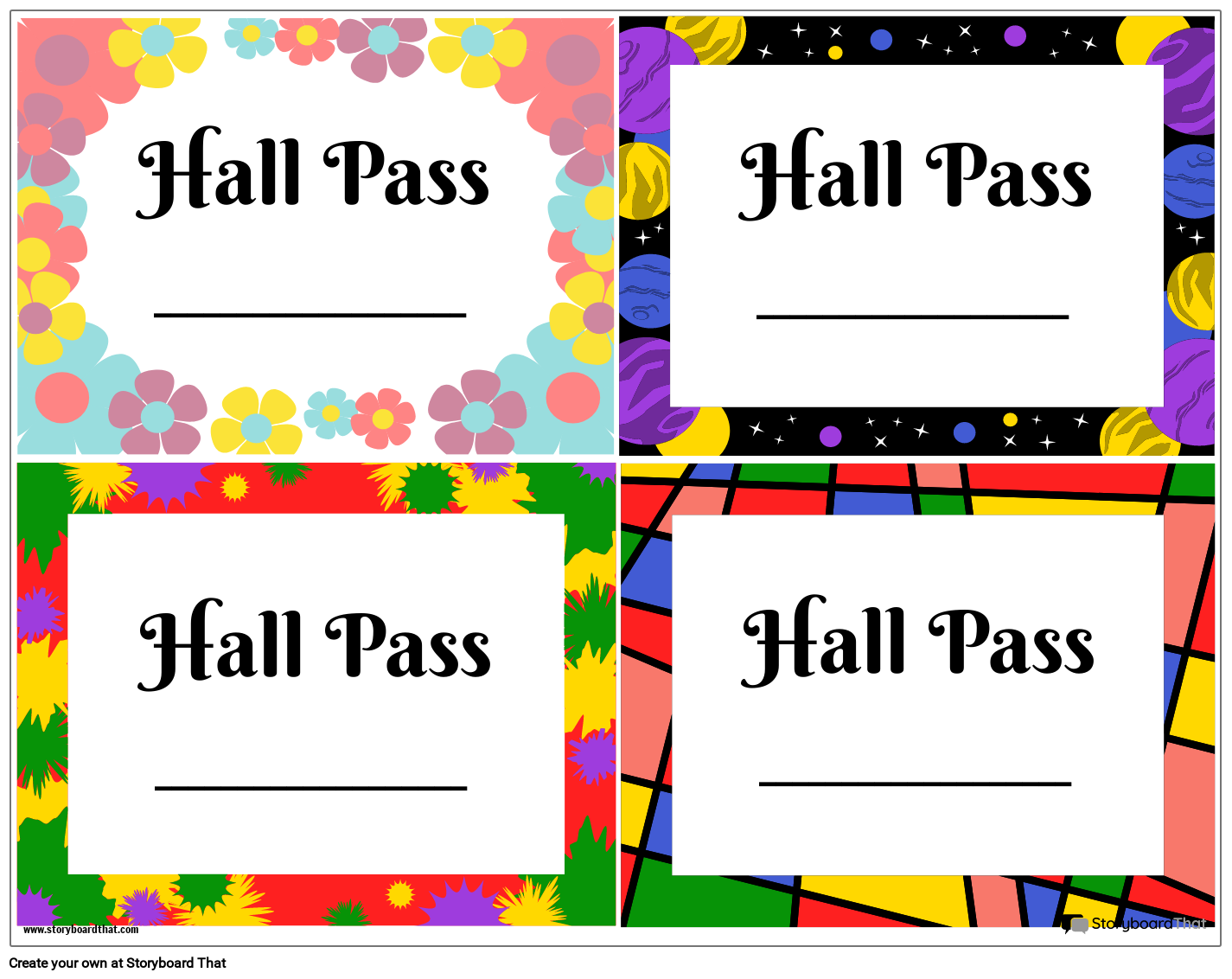 Hall Pass Template Hall Pass Maker StoryboardThat