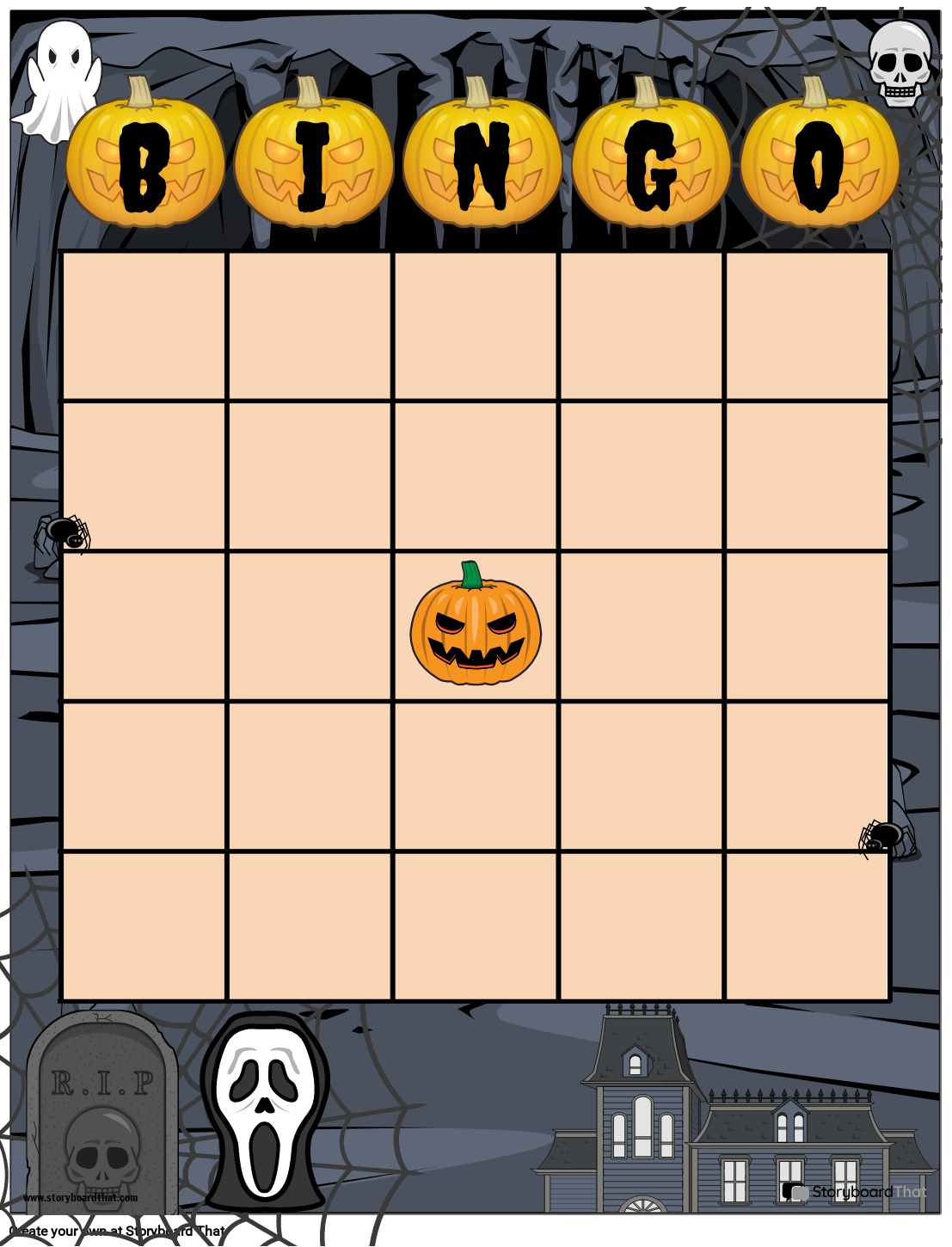 Halloween Bingo Card Template