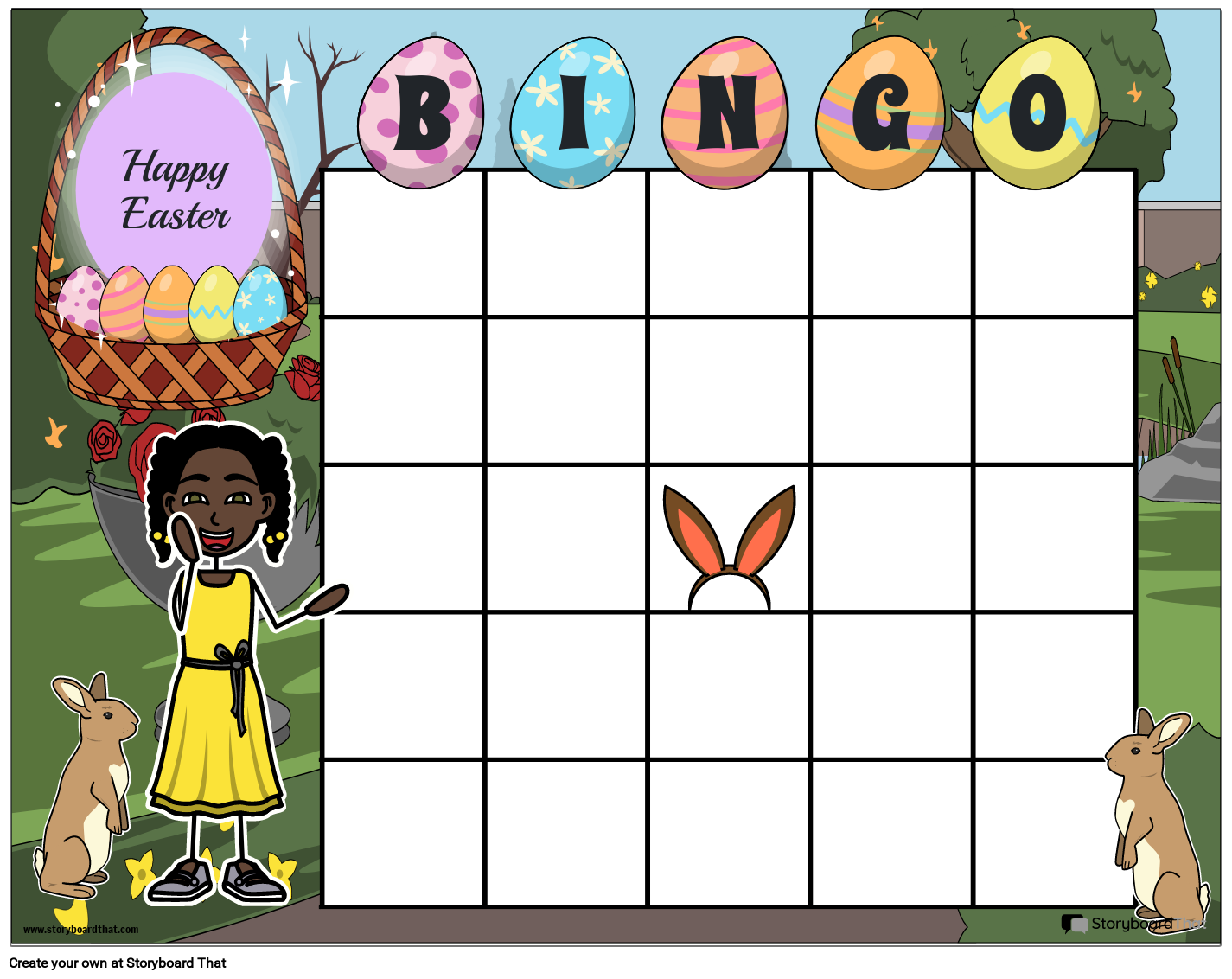 Fun Easter-Themed Bingo Card Template
