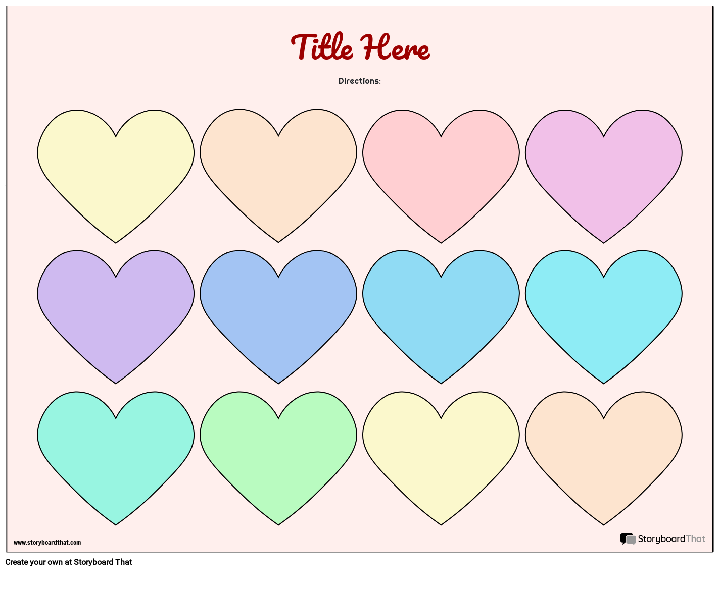 Heart Messages Cut Out Template Storyboard Par Templates