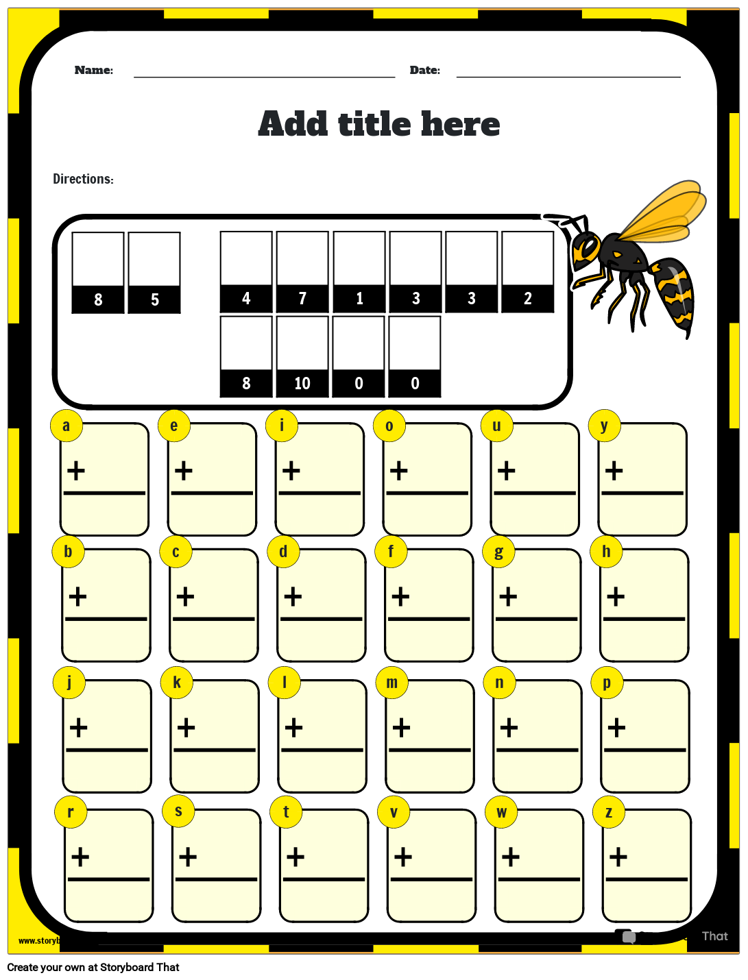 How do Bees go to school - Math Riddle Worksheet