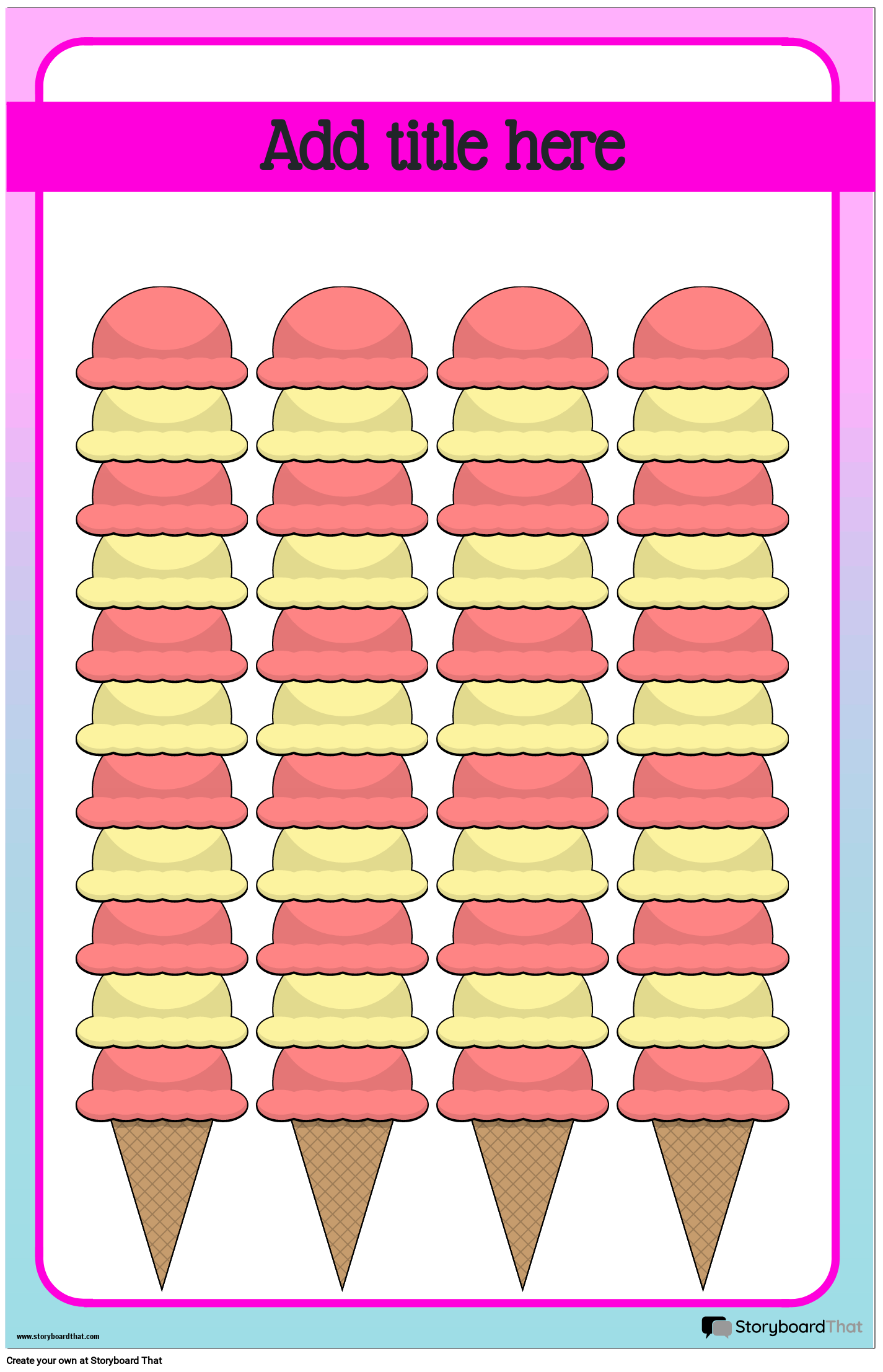 Ice Cream-themed Sight Words Poster