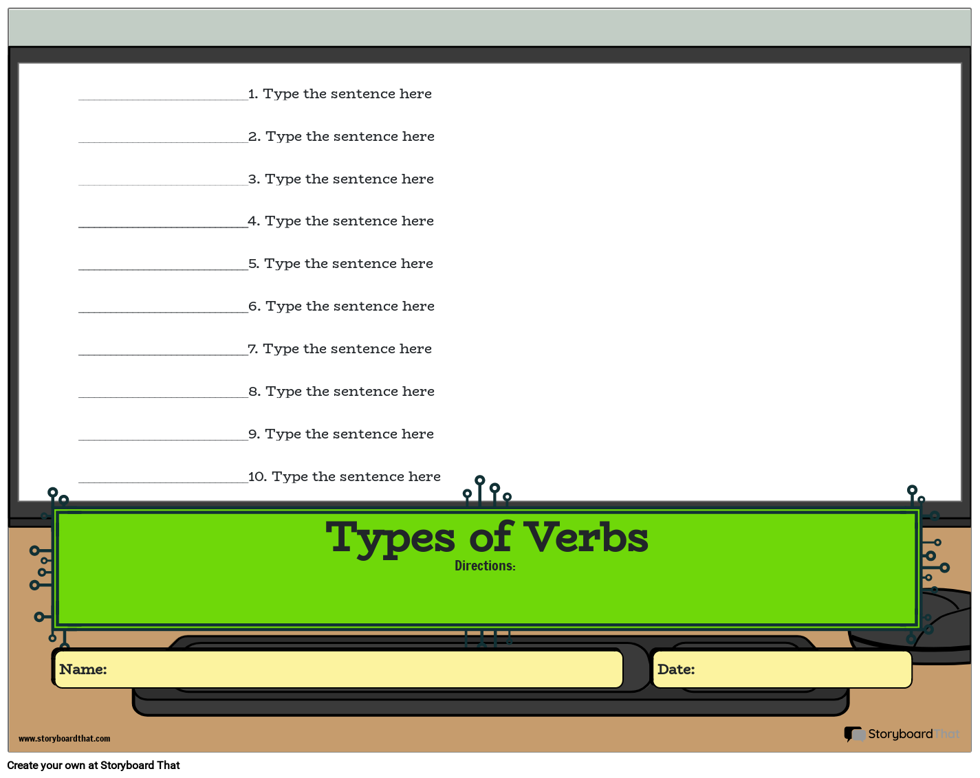 Identify the Type of Verbs Activity