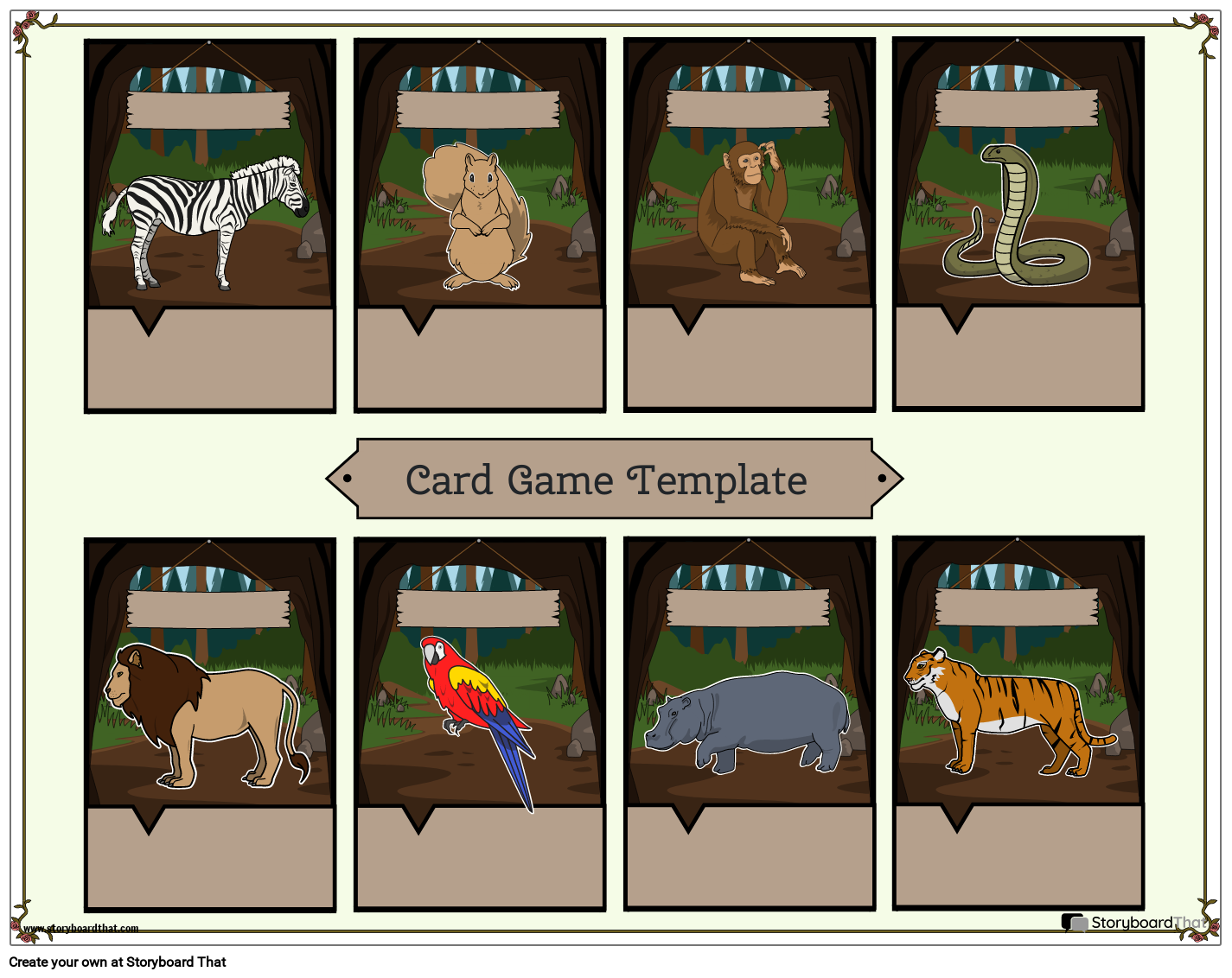 Jungle Animals Card Game