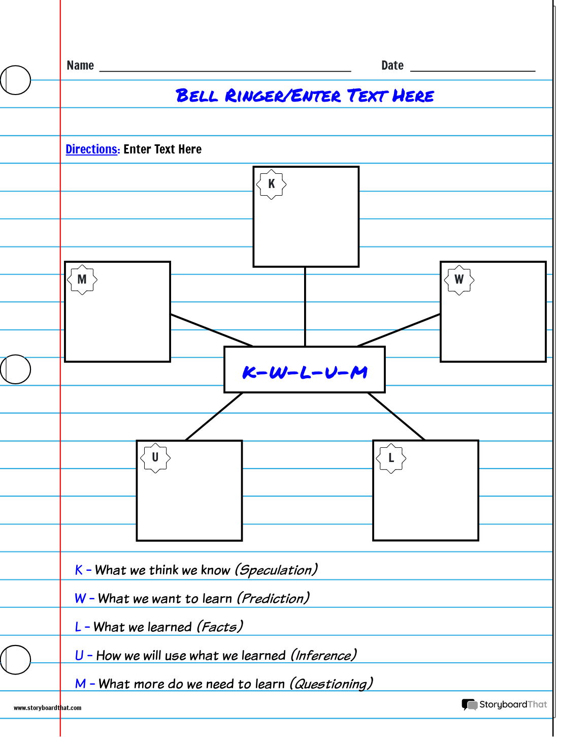 Customizable Notebook Bell Ringer Template