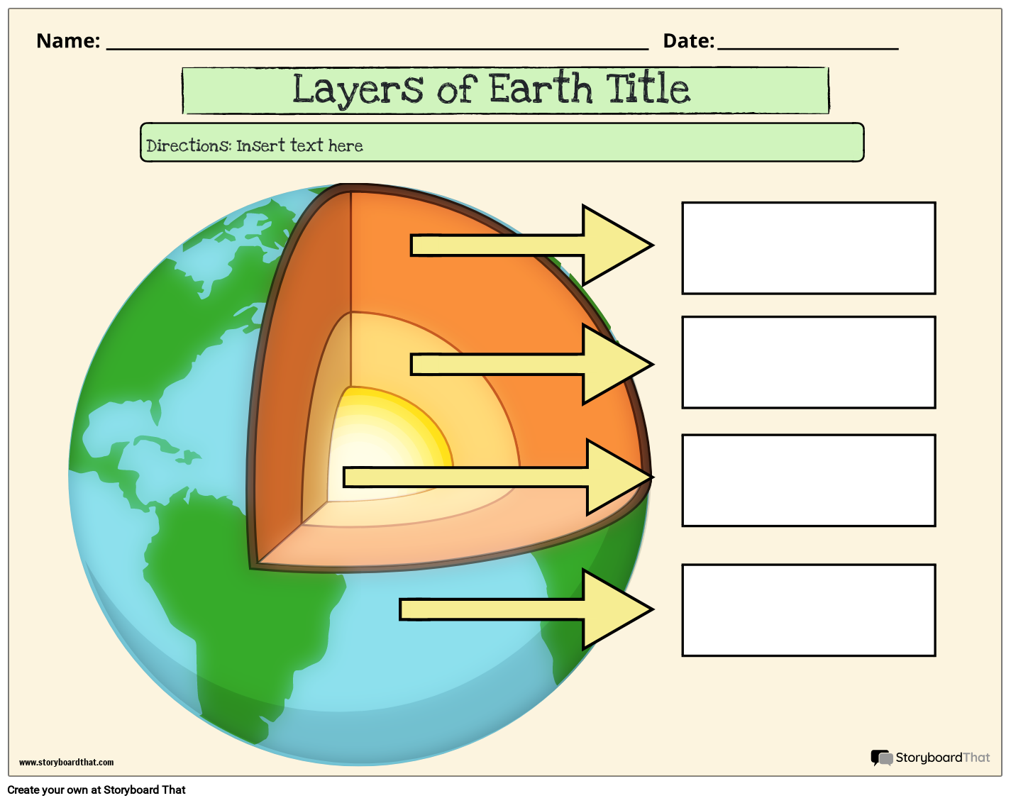 Earth structure worksheets