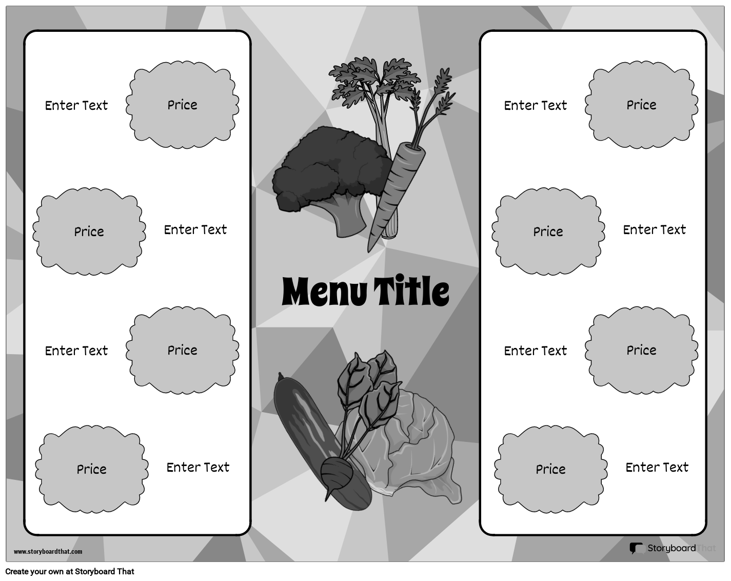 Menu Template Design with a Patterned Background