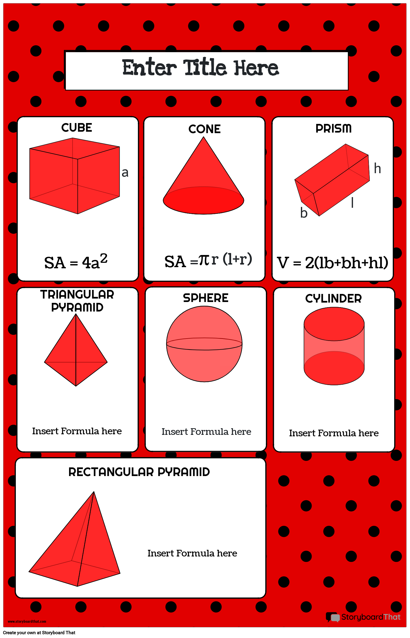 Mickey Mouse - themed Surface Area Formula Poster