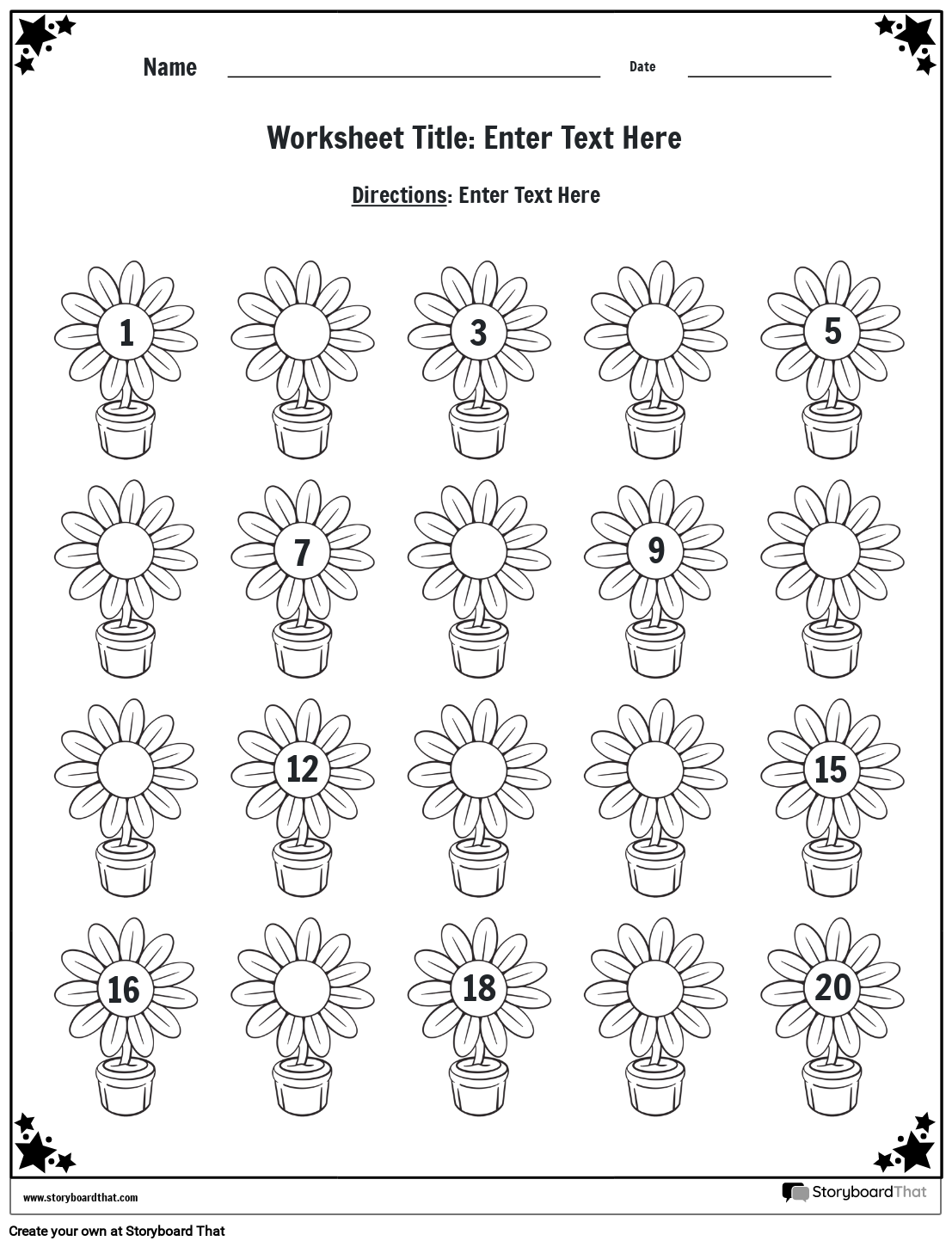 Missing Numbers Worksheets Fill In Write Exercises StoryboardThat