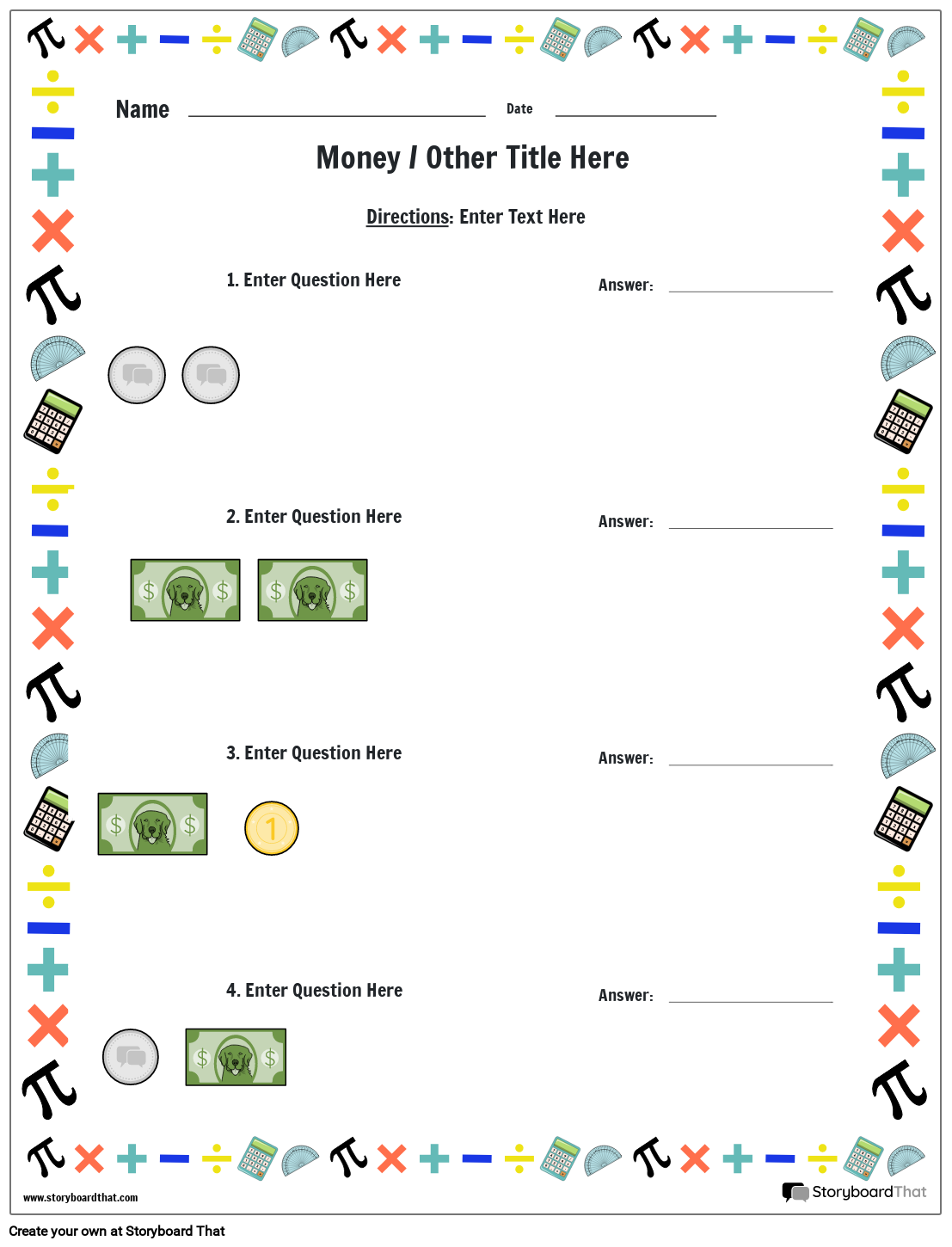 Counting coins and bills 