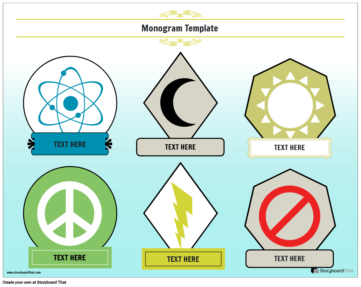 Colorful Symbols-Based Monogram Template