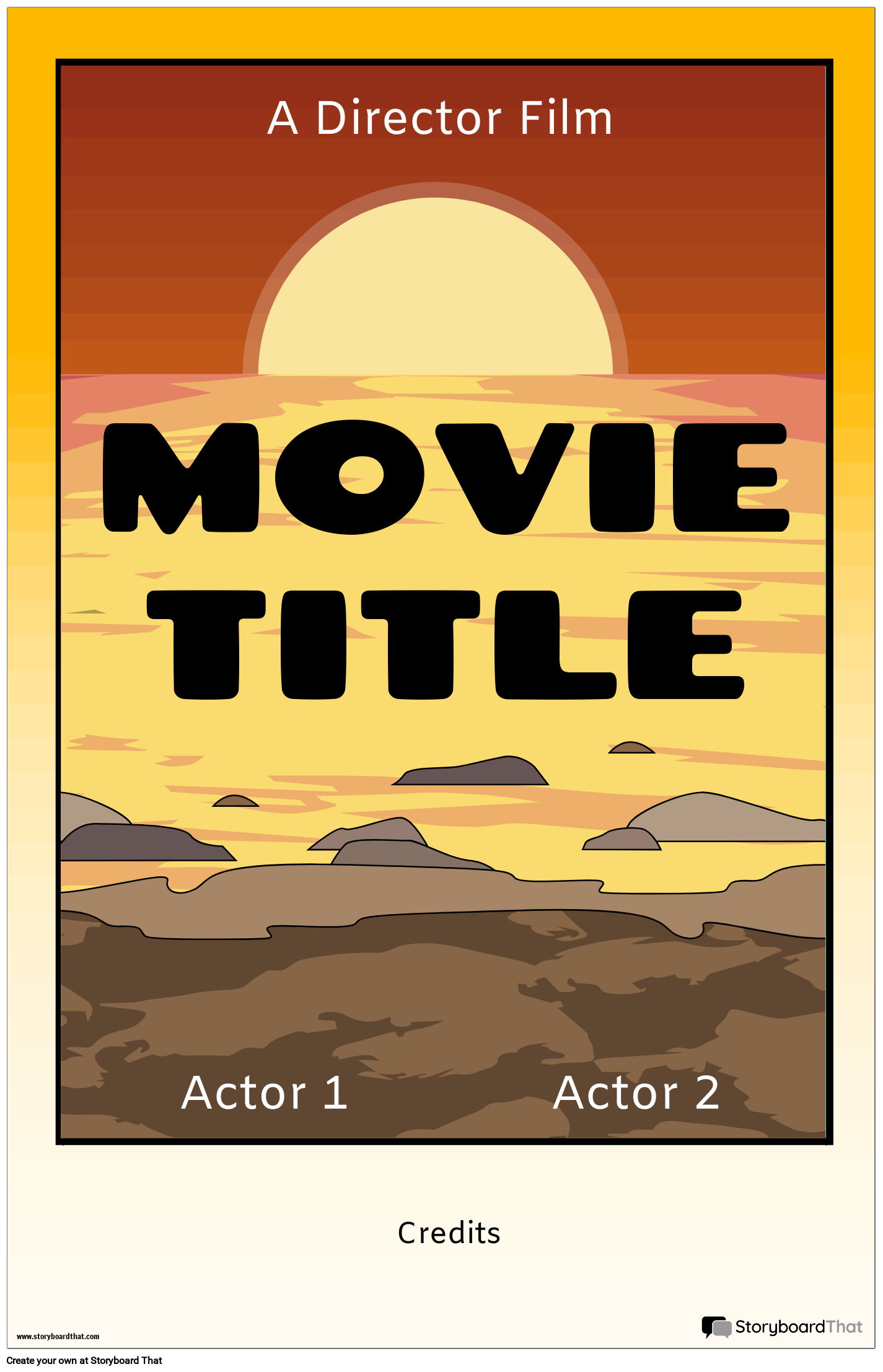 Sunset-Themed Movie Poster