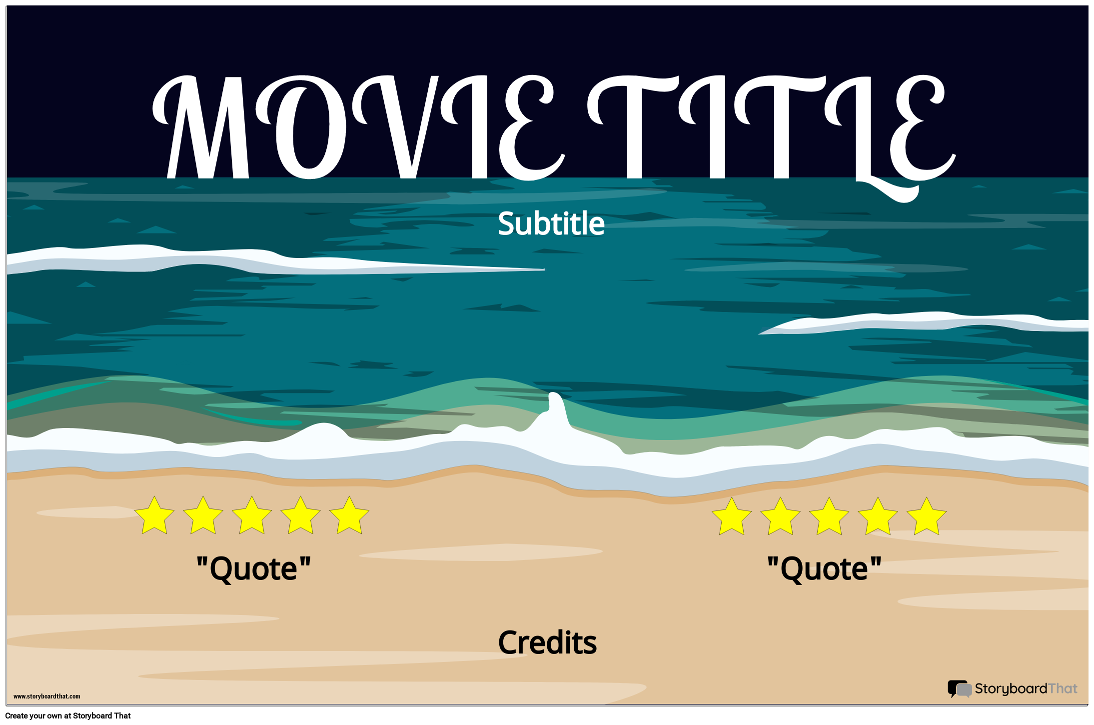 Beach-Themed Movie Poster