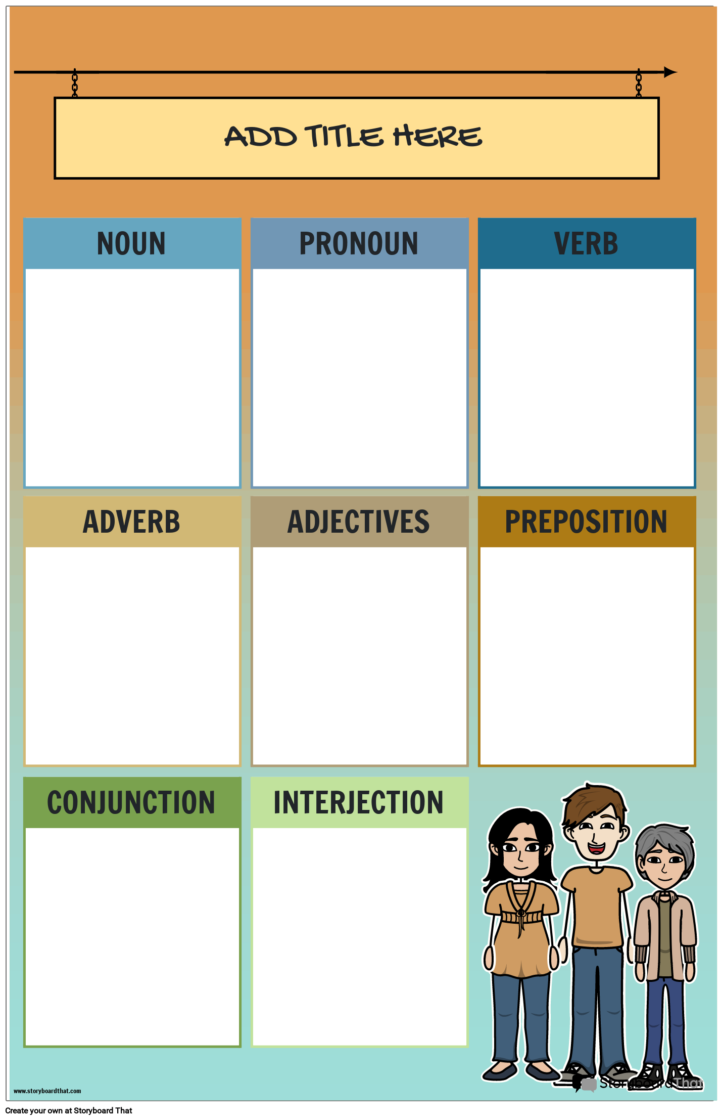 Neutral-themed  - Parts of Speech Poster