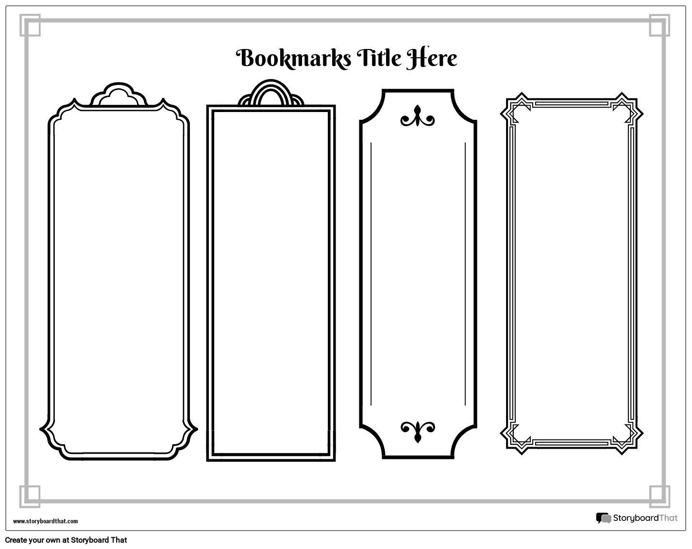 New Create Page Bookmark Template 1 (Black & White)