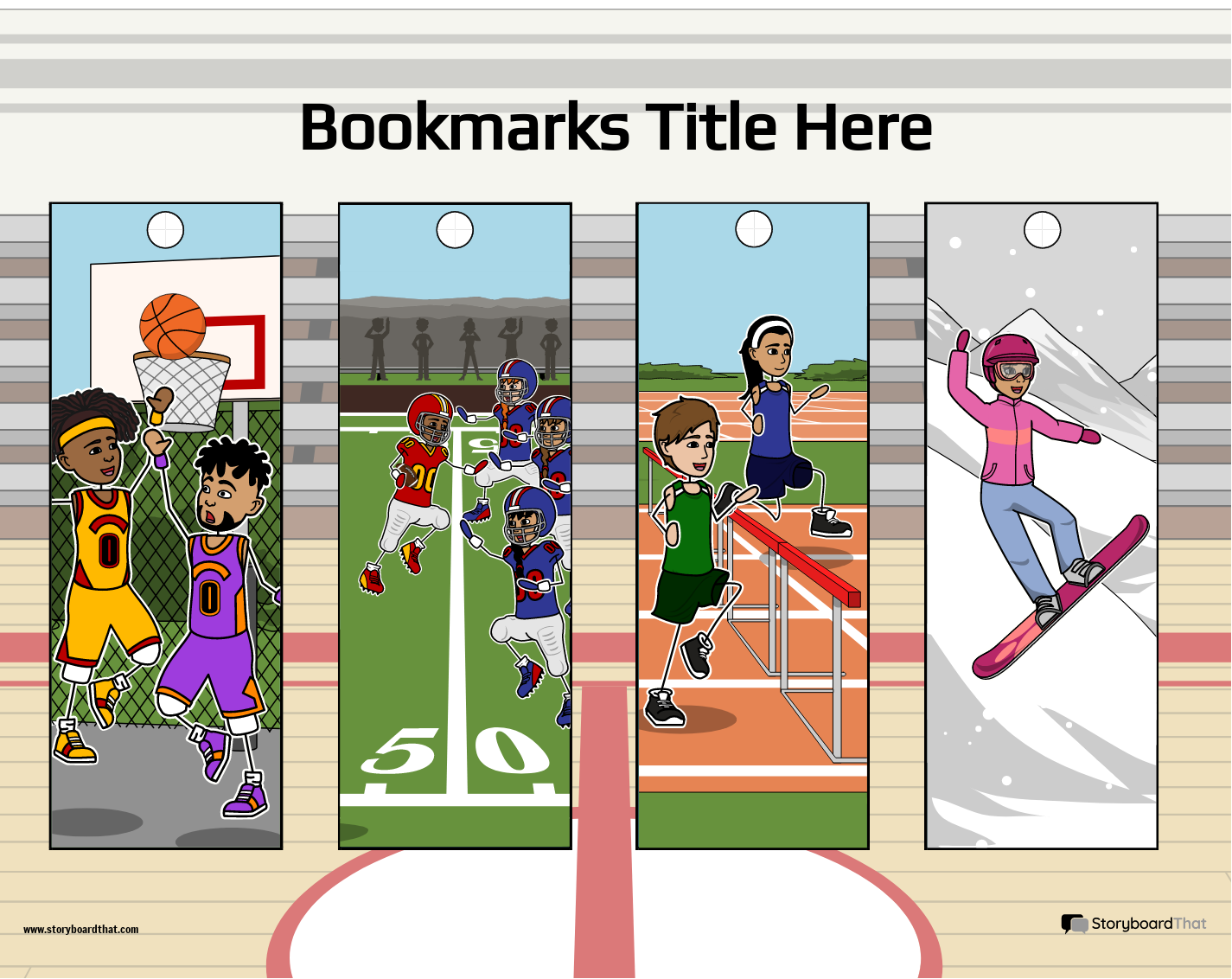 Bookmark Worksheet Featuring Various Sports