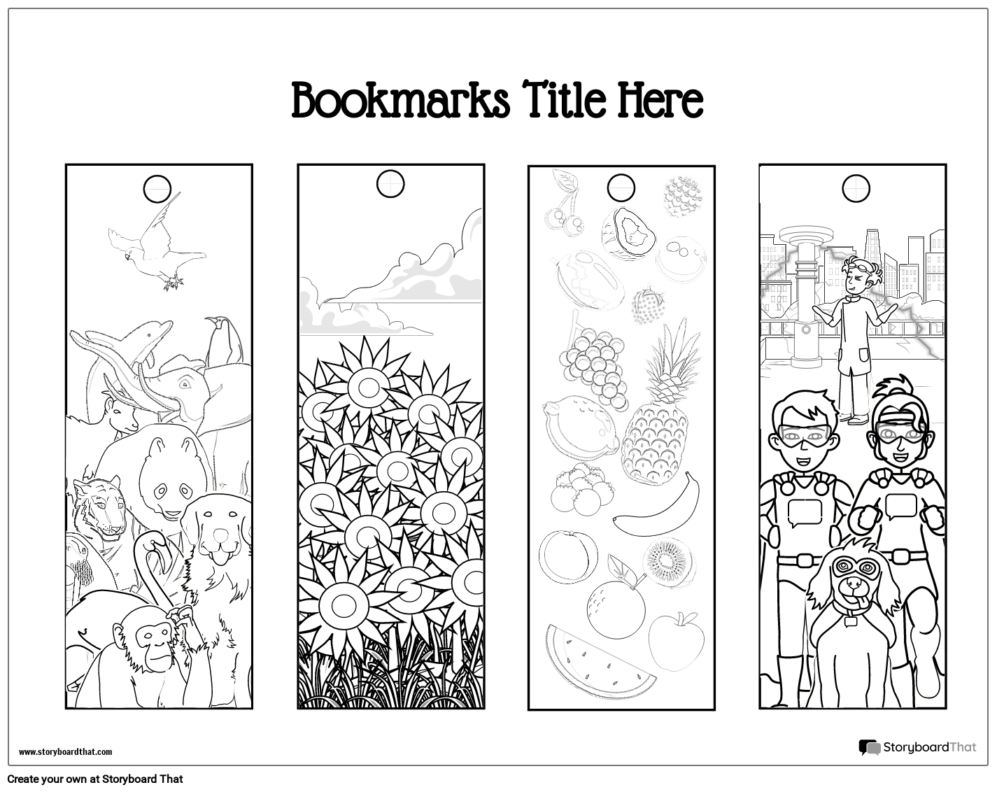 Printable Various Themed Based Bookmark Template