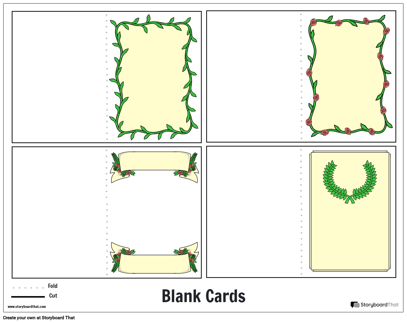 Lime and Green Themed Card Worksheet Design