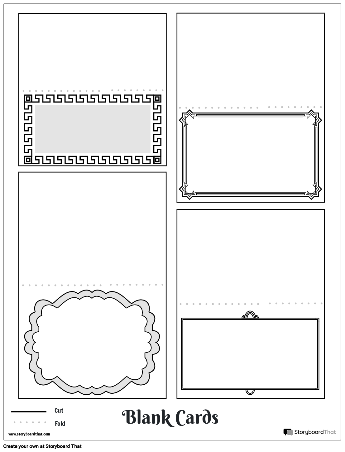 Card Worksheet with Different Beautiful Patterns