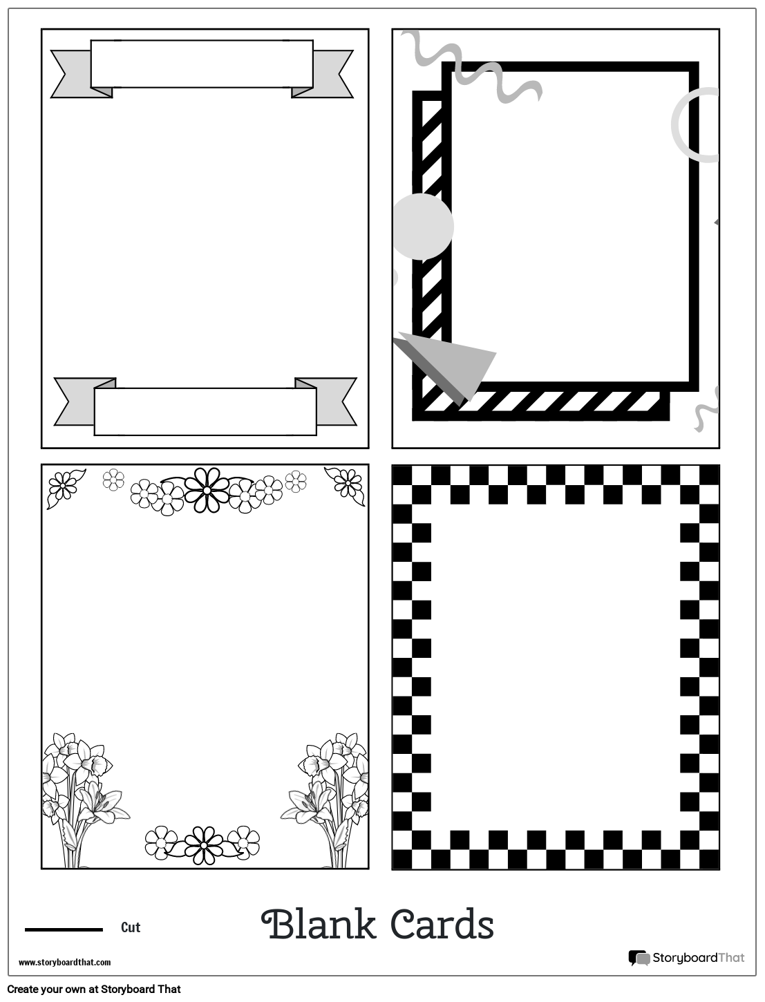 Decorated Card Worksheet with Shapes and Patterns