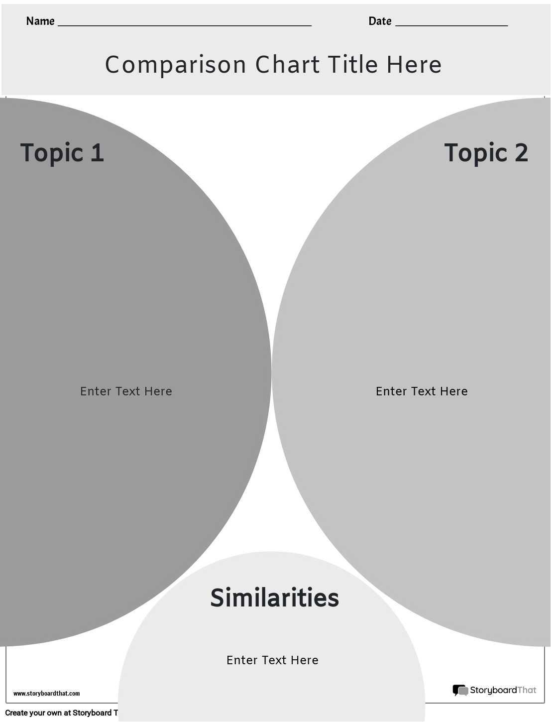 Simple Semi Circles Based Comparison Chart Template