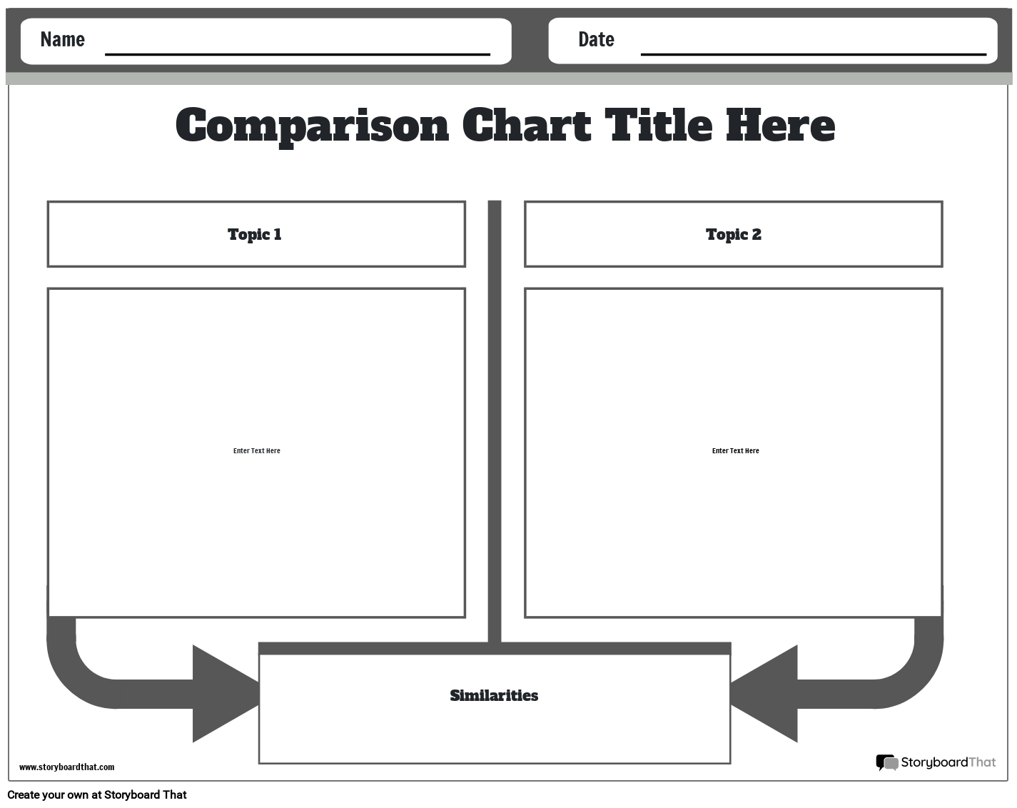 Compare And Contrast Chart Template