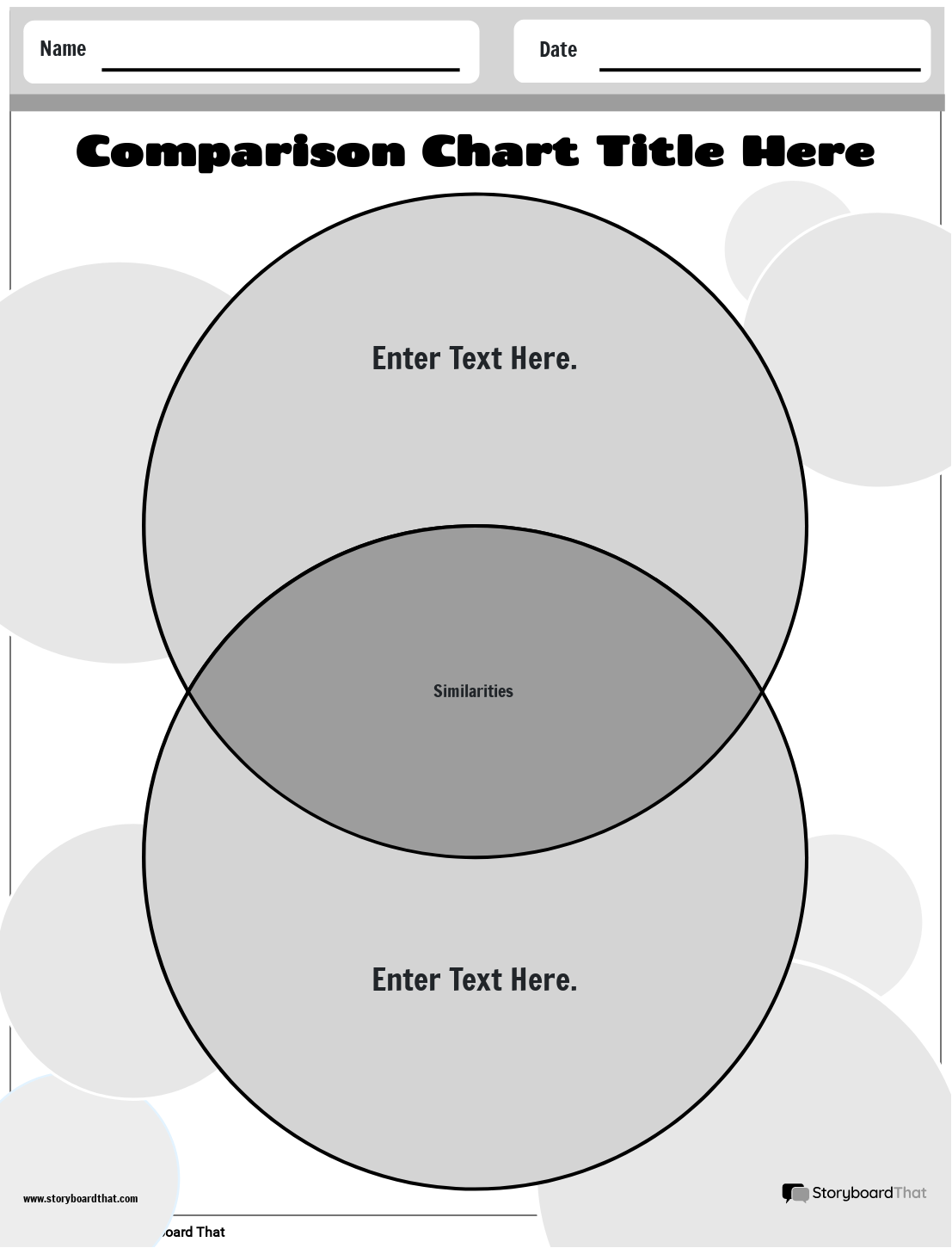 Comparison Chart Template with Overlapping Circles
