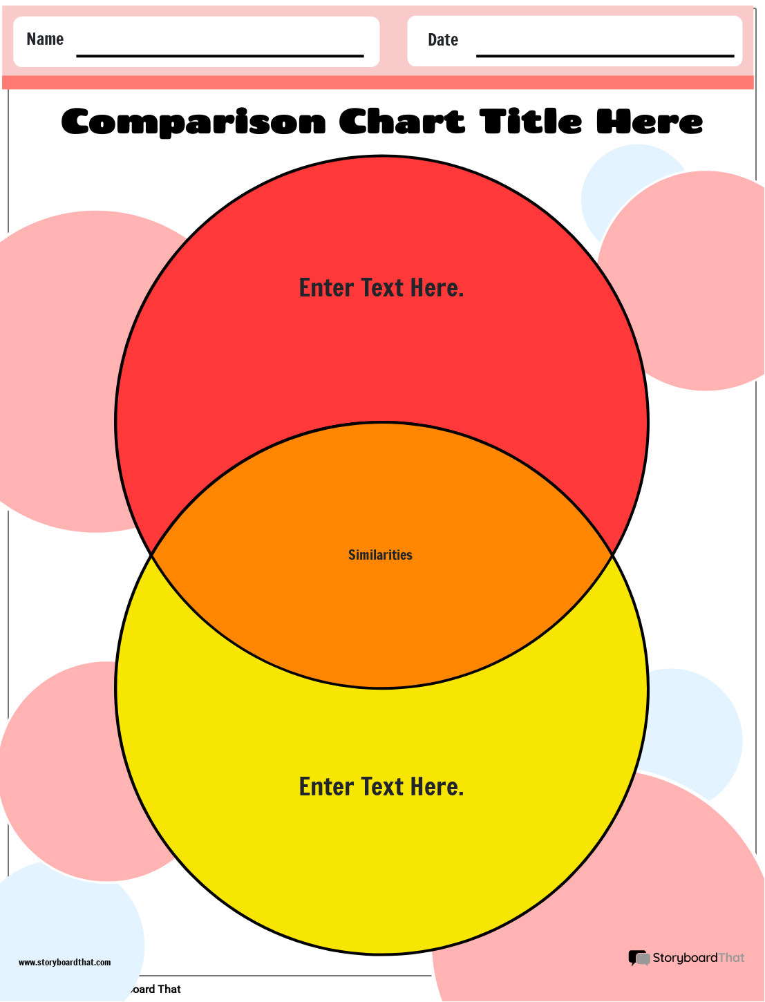Colorful Circles Based Comparison Chart Template