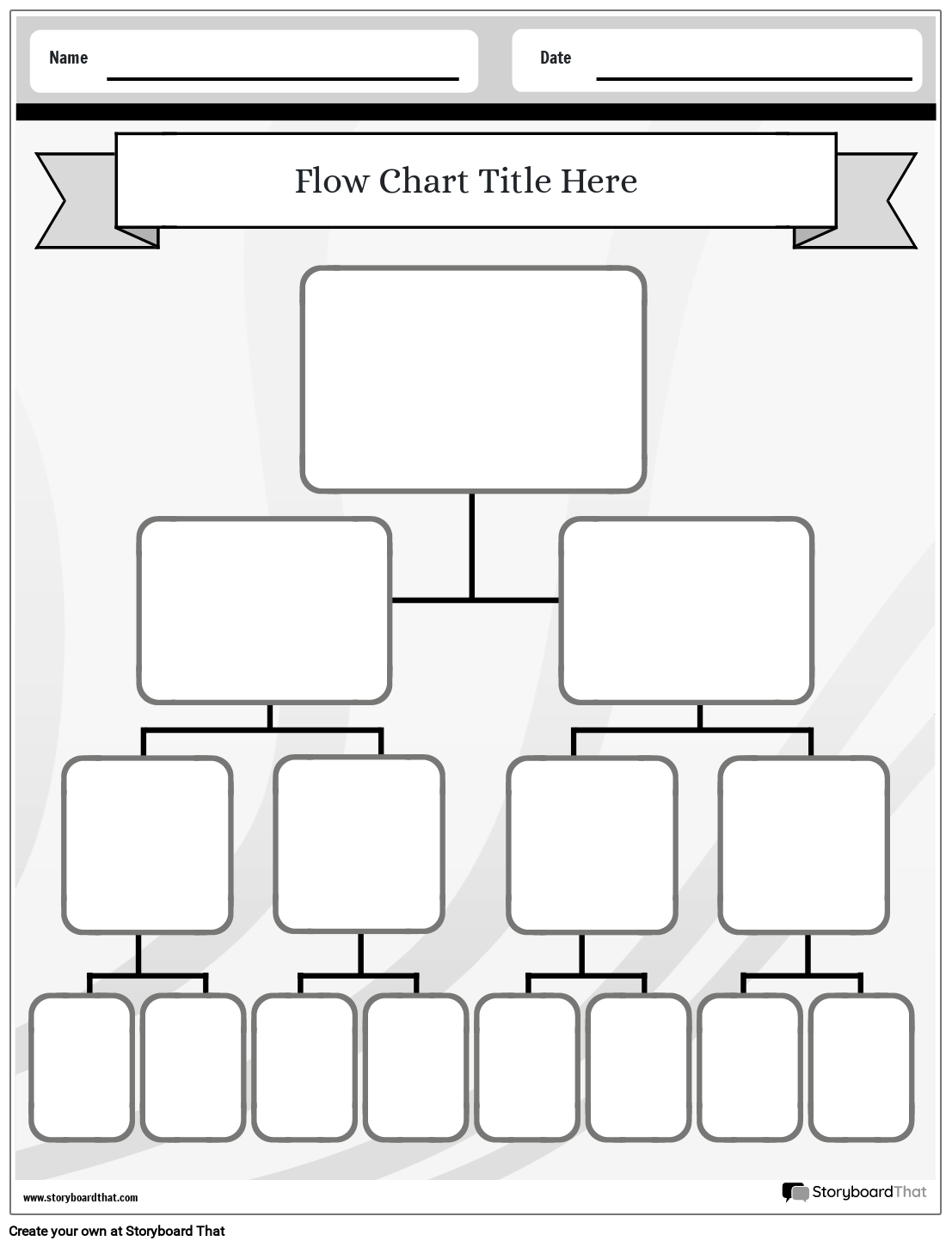 Simple Background Printable Flow Chart Worksheet Template
