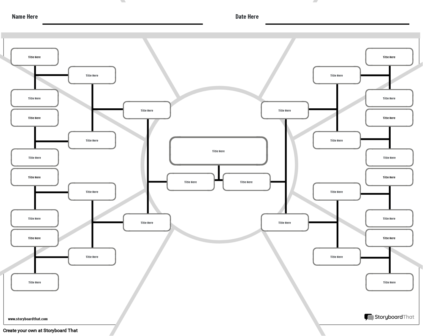 Simple Connected Boxes Flow Chart Worksheet Template