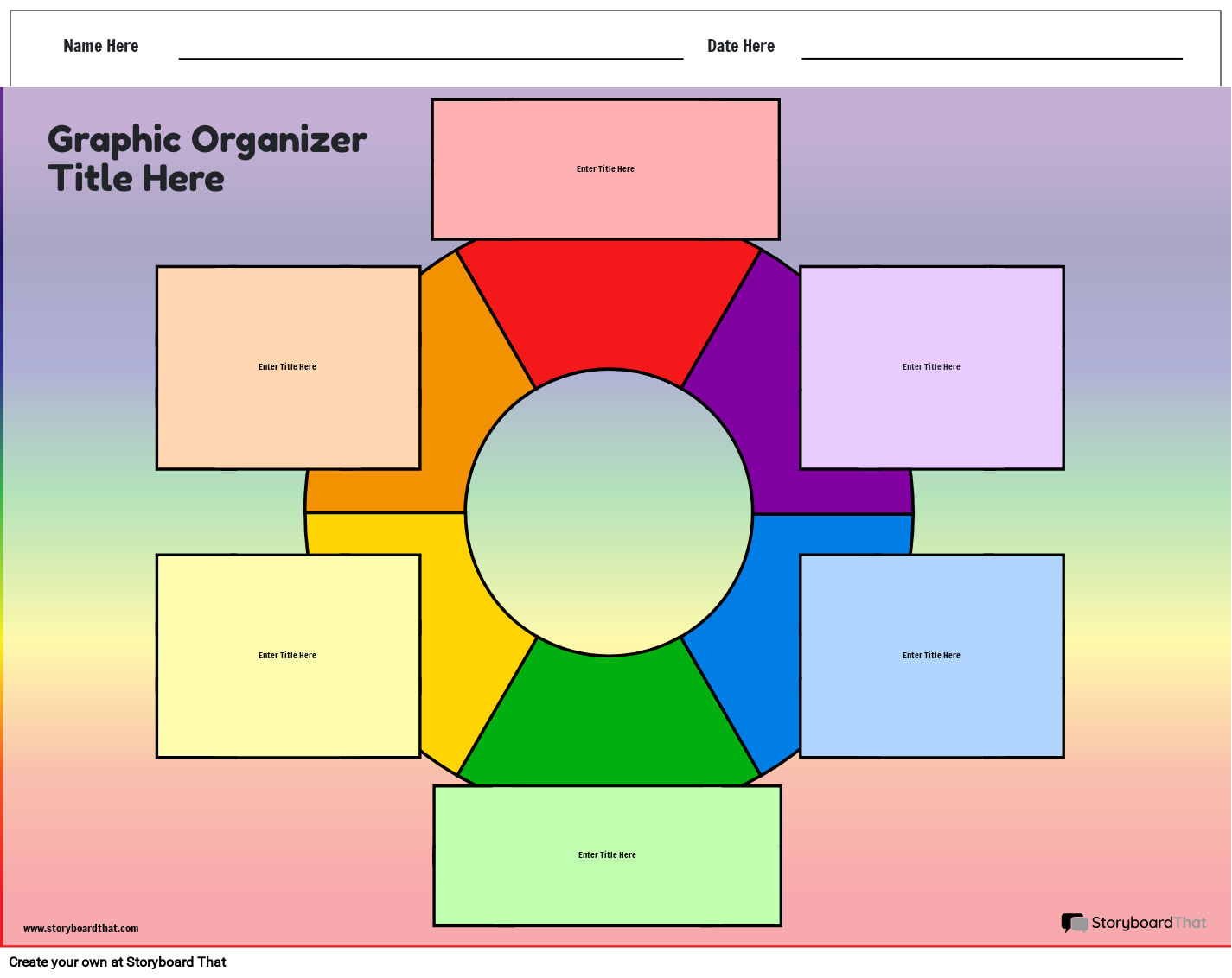 Rainbow Background Visual Organizer Template