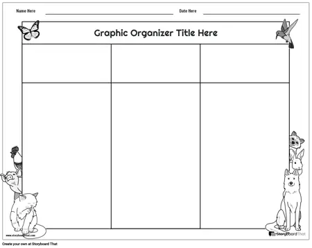 New Create Page General Graphic Organizer 3 (Black &White)