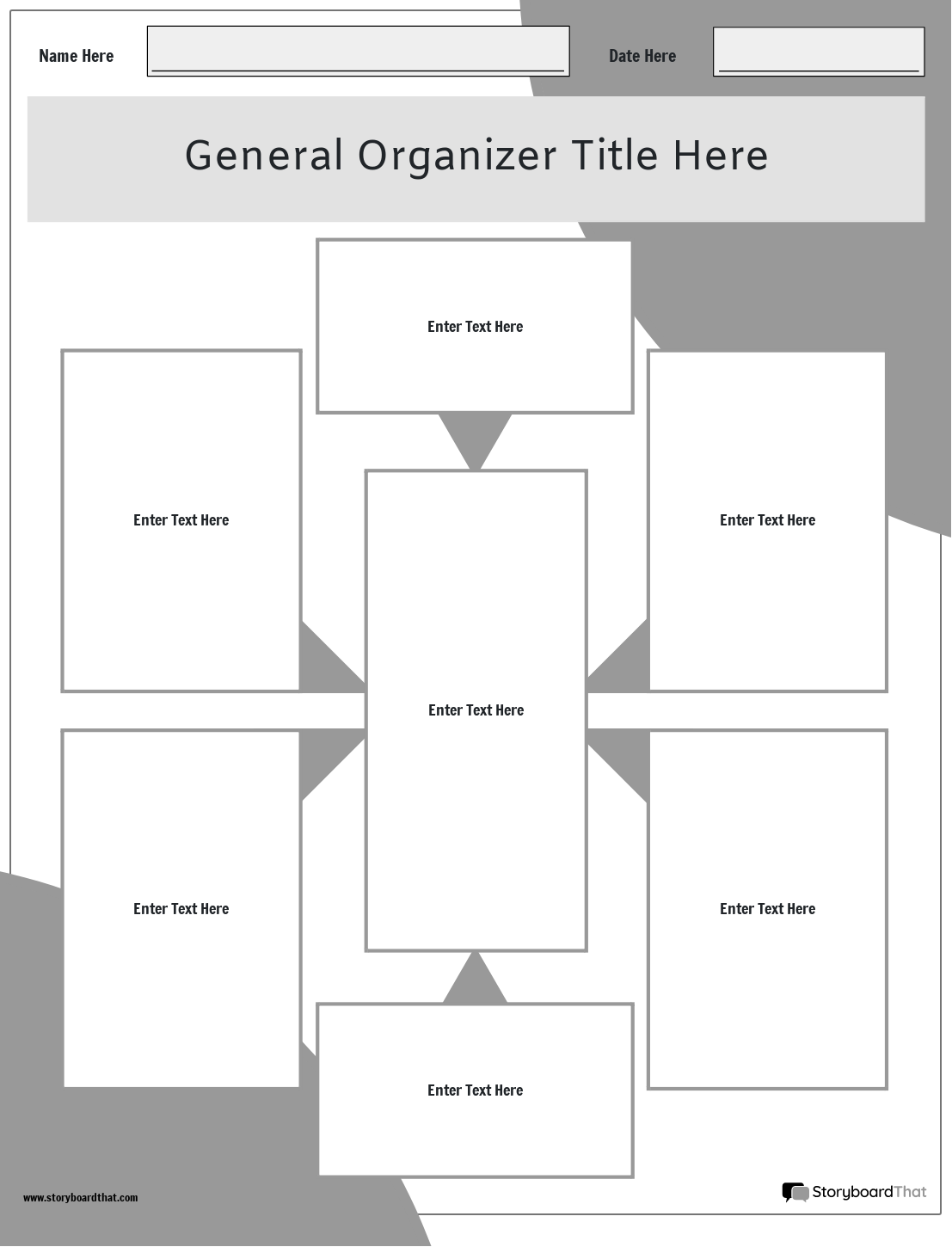 New Create Page General Graphic Organizer 4 (Black &White)