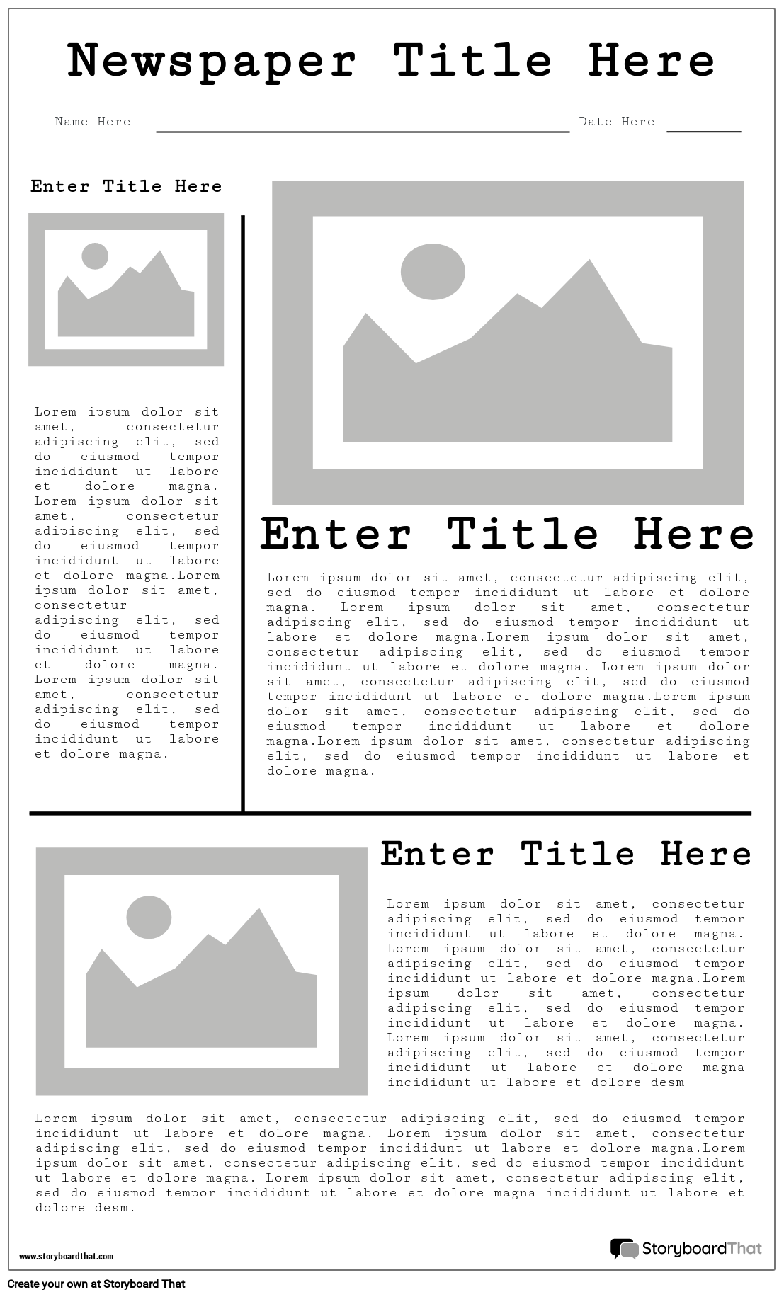 New Create Page Newspaper Template 1