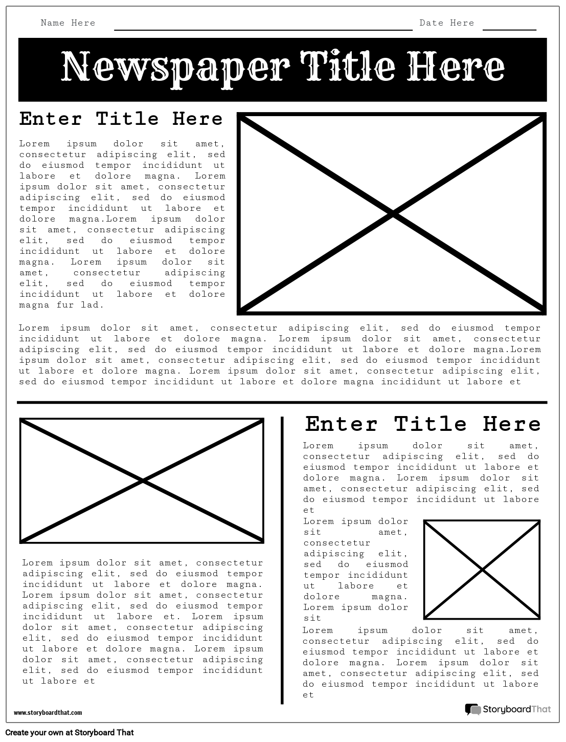 New Create Page Newspaper Template 3