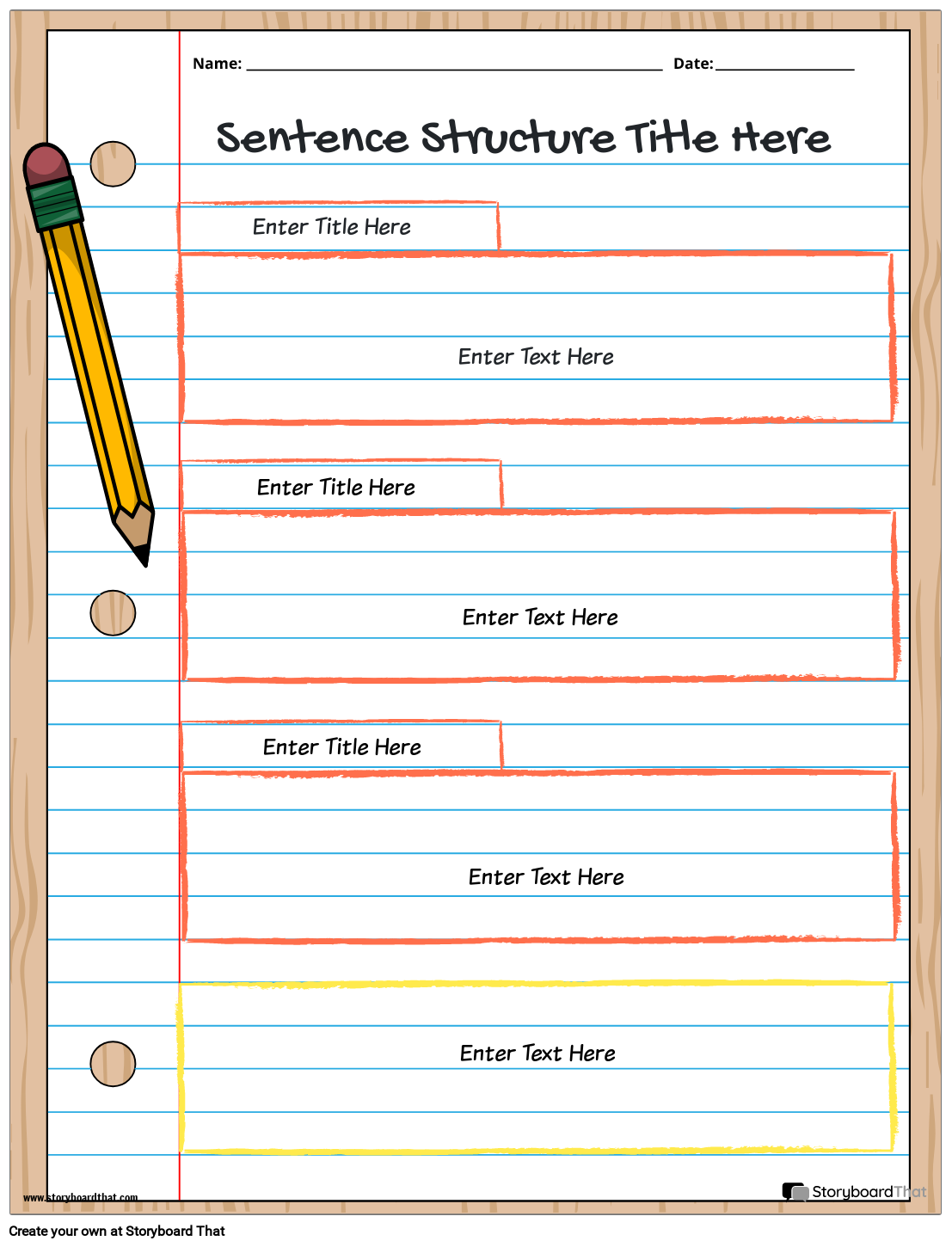 Free Sentence Structure Worksheets | StoryboardThat