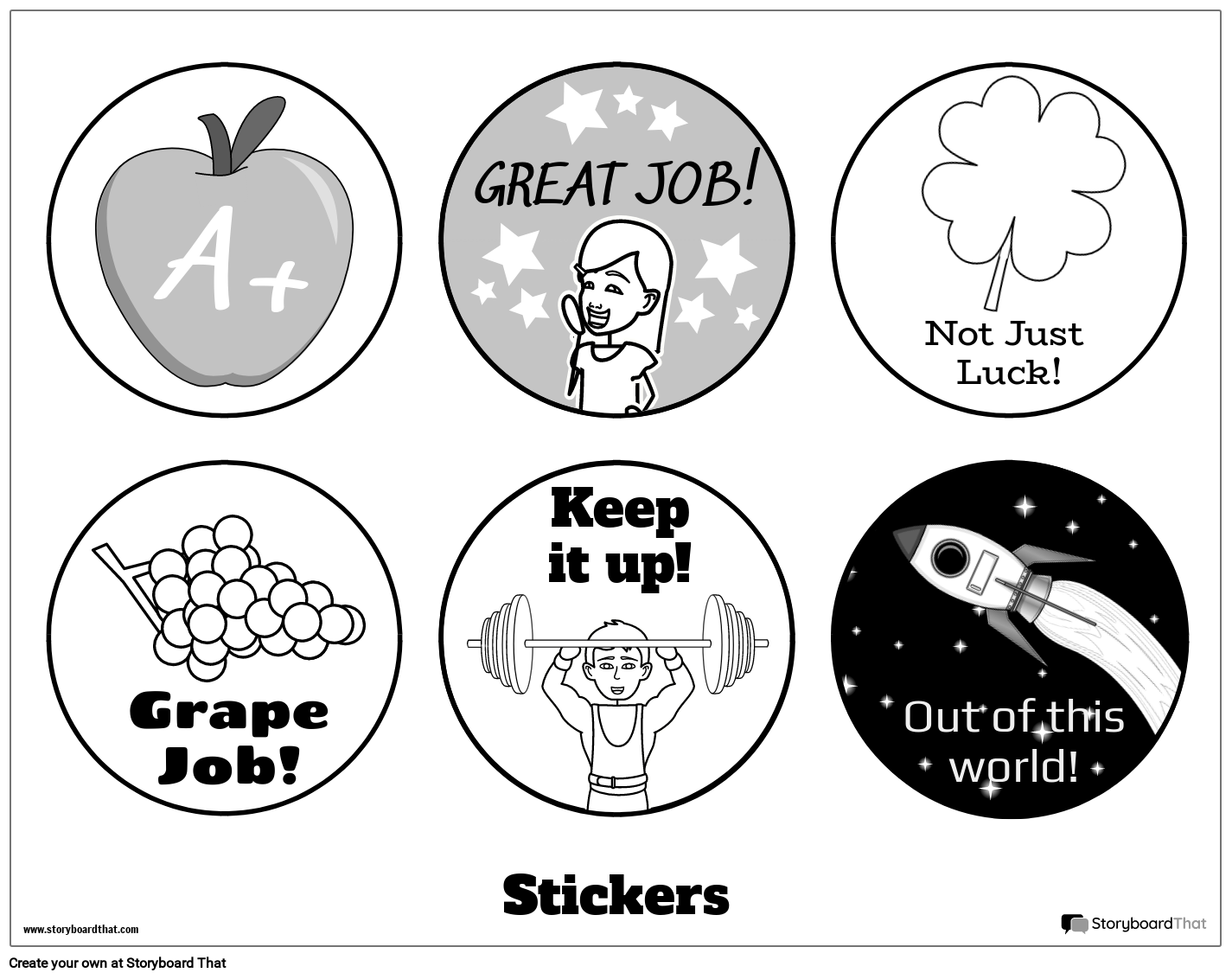 Simple Customizable Appreciation Sticker Worksheet