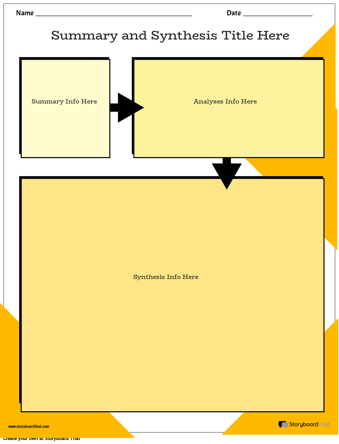 Summary & Synthesis Template with Yellow Theme