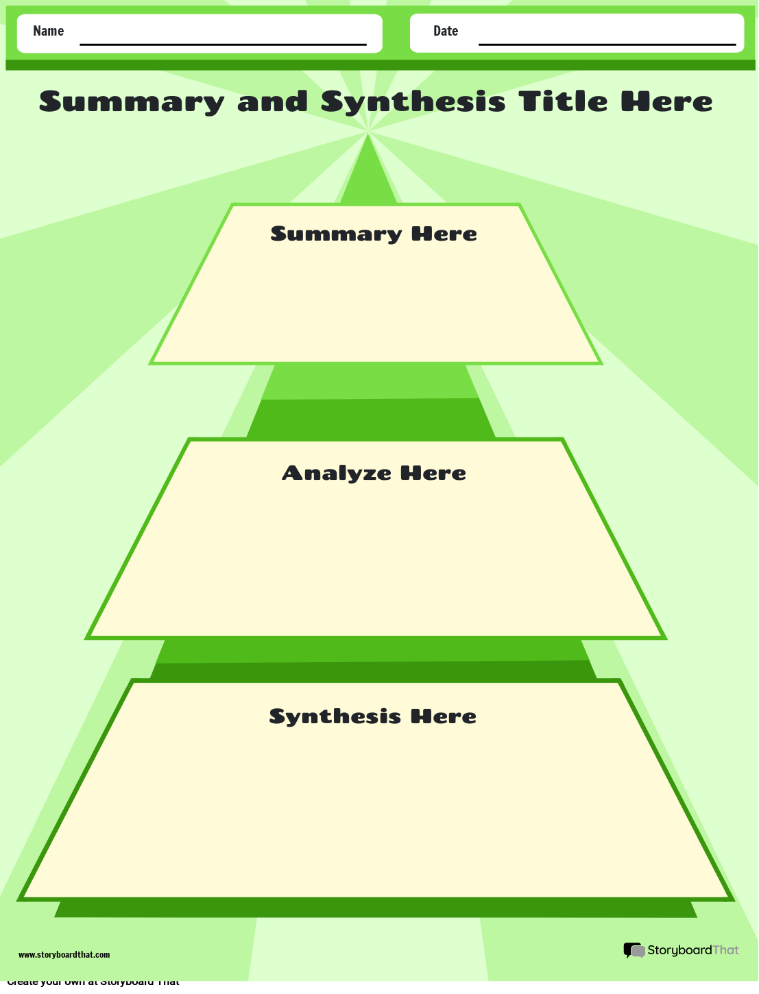 Green Futuristic Summary & Synthesis Worksheet