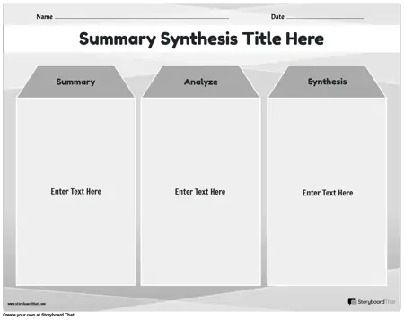 New Create Page Summary & Synthesis Template 4 (Black & White)
