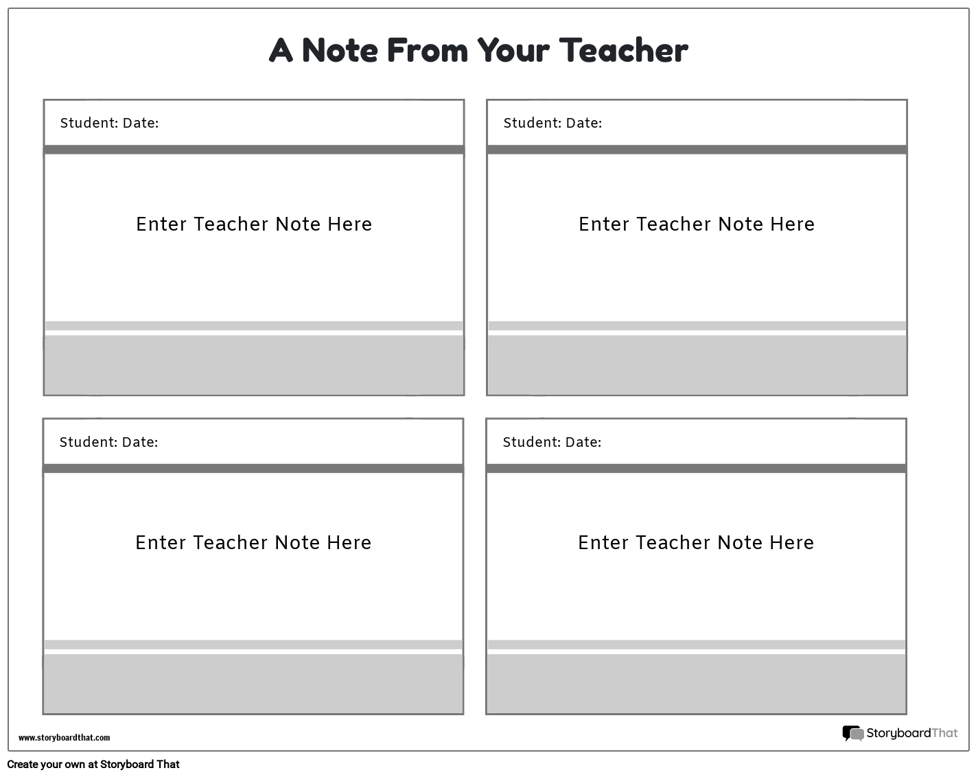 New Create Page Teacher Notes Template 2 (Black & White)