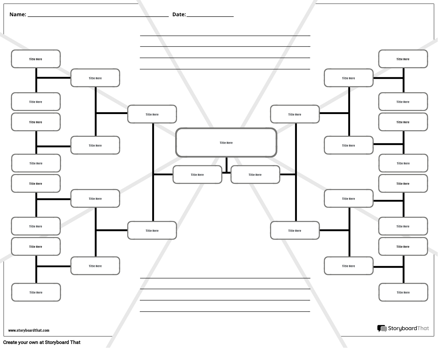 Simple Divided Tree Diagram Worksheet Template