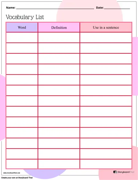 New Create Page Vocabulary Template 2