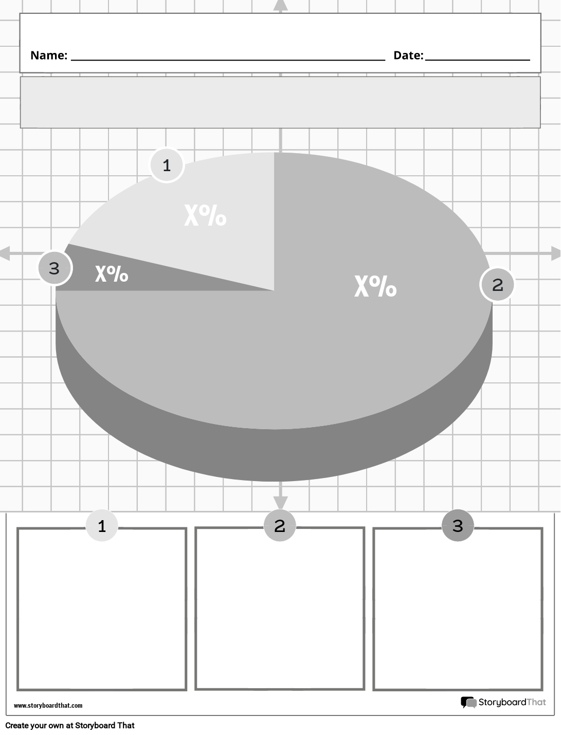 Simple 3D Customizable Pie Chart Worksheet