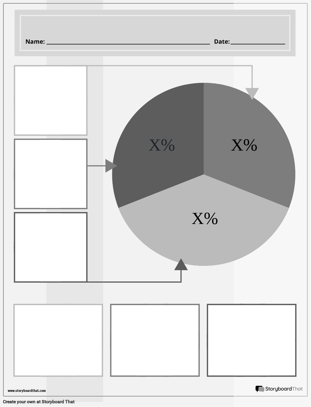 Simple 2D Pie Chart Worksheet Template