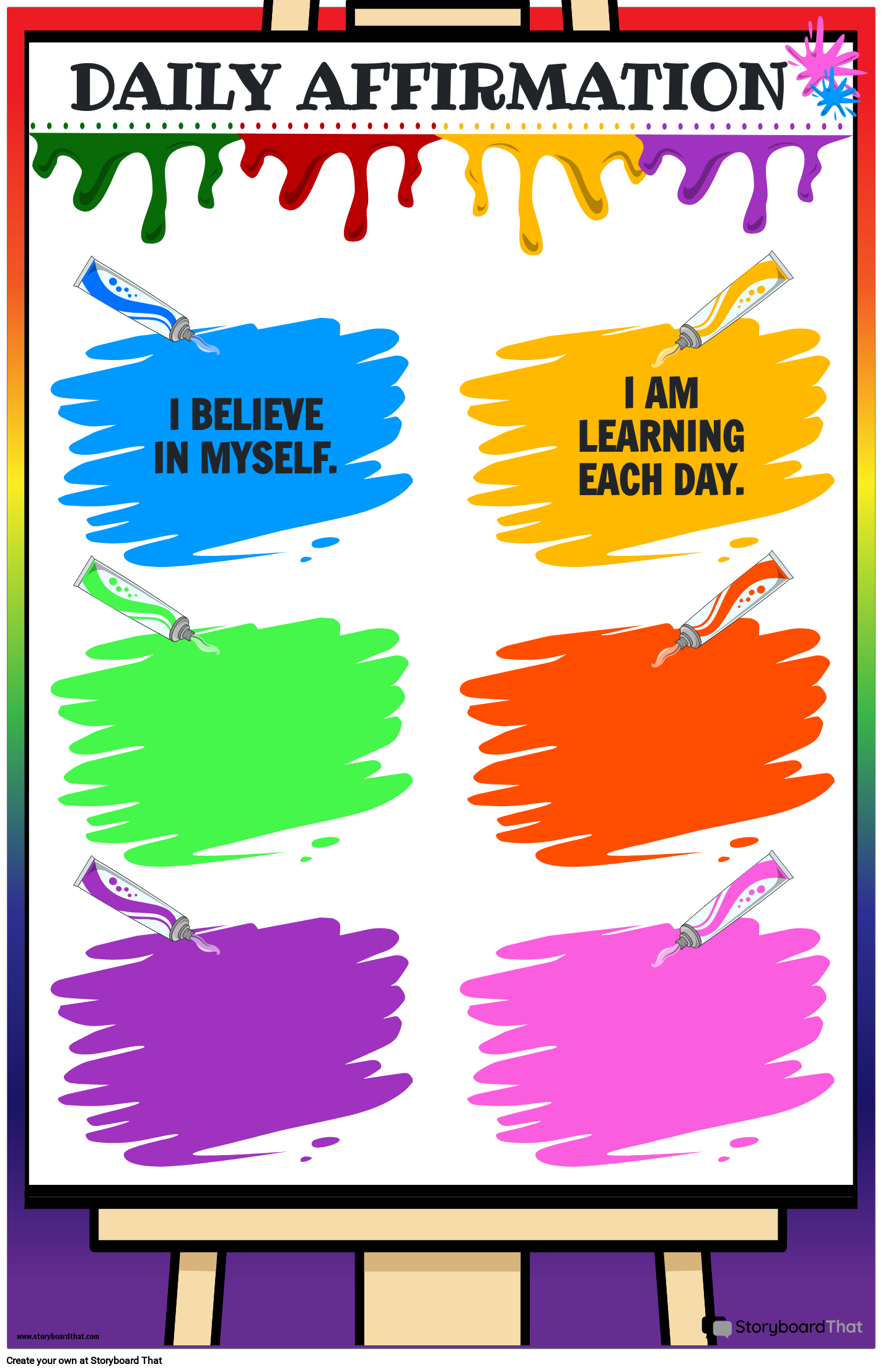 Paint Themed - Daily Affirmation Motivational Posters for Classroom