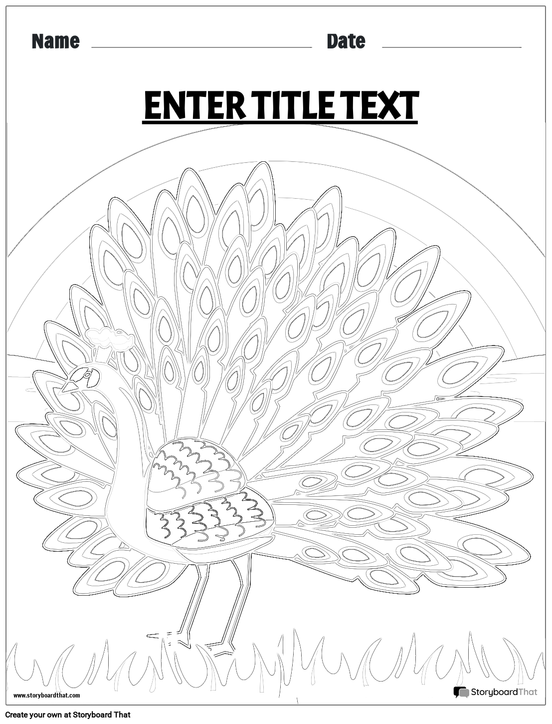 Peacock coloring page